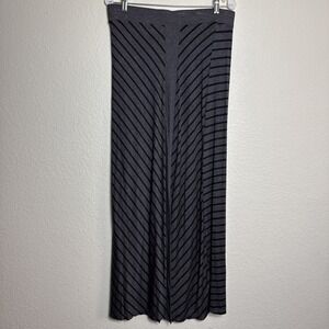 Lapis Maxi Skirt XL Gray Black Chevron Striped Knit Rayon Spandex Casual Long